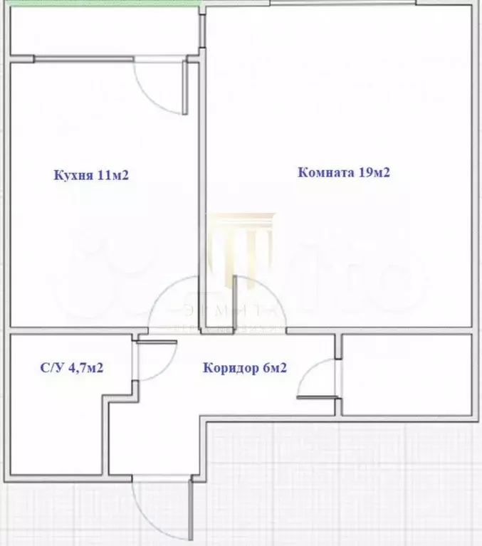 1-к. квартира, 41 м, 1/21 эт. - Фото 0
