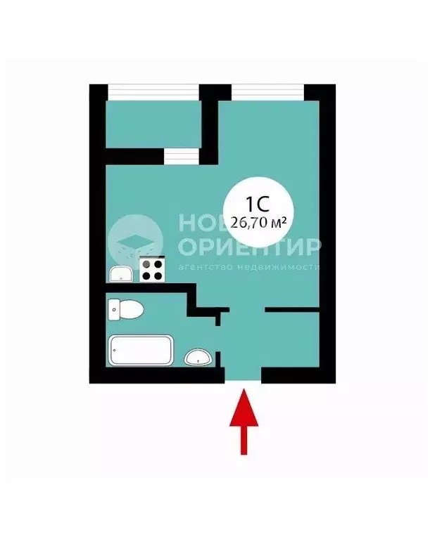 Студия Свердловская область, Екатеринбург ул. Рябинина, 49А (26.7 м) - Фото 1