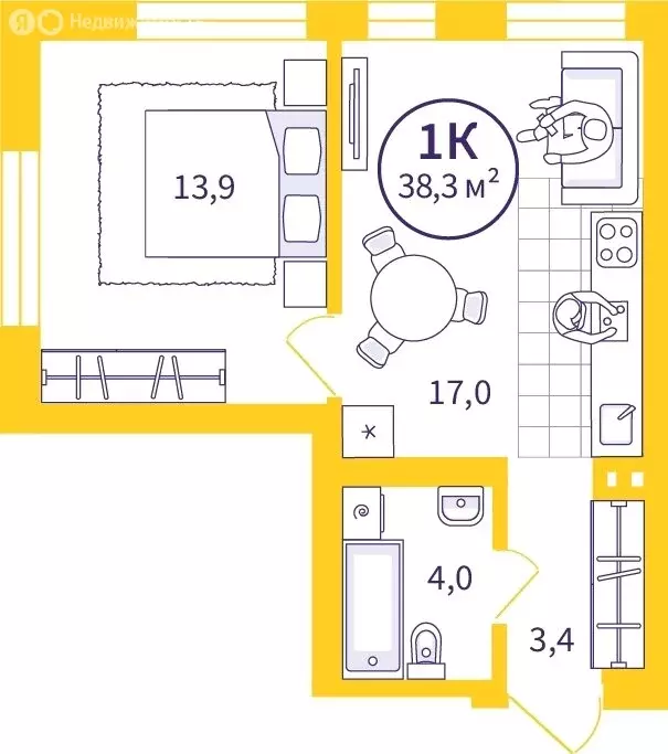 1-комнатная квартира: Екатеринбург, улица Репина, 111 (38.41 м) - Фото 0