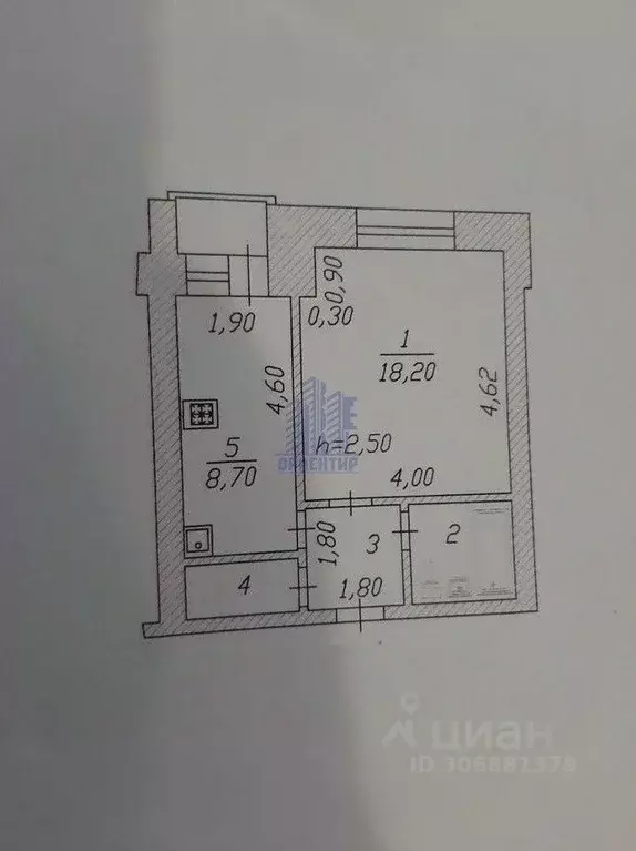 1-к кв. чувашия, чебоксары пролетарская ул, 1 (36.6 м) - Фото 1