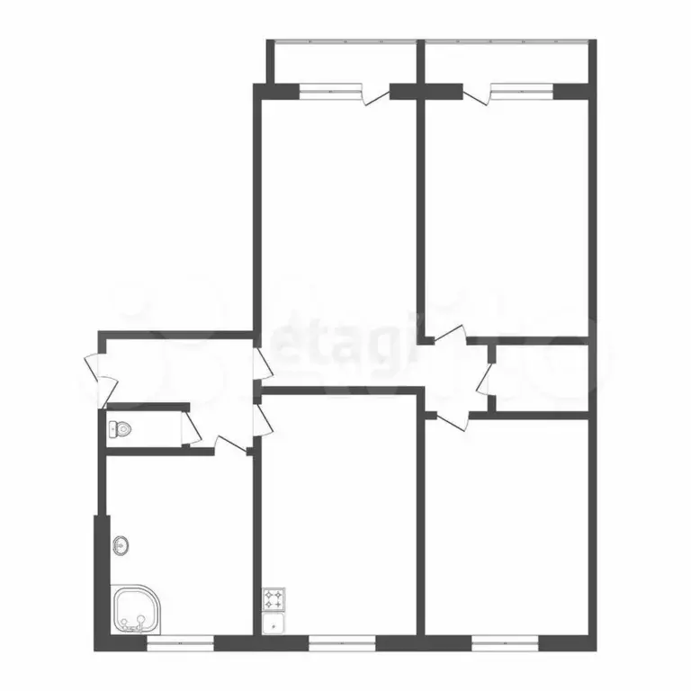 3-к. квартира, 78 м, 3/5 эт. - Фото 0