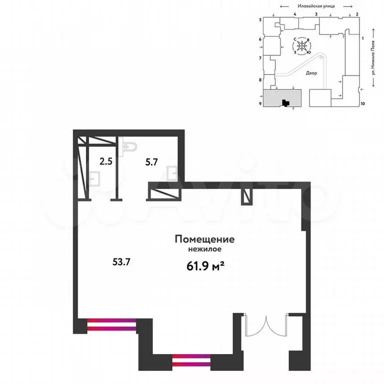 Продам помещение свободного назначения, 61.9 м - Фото 0
