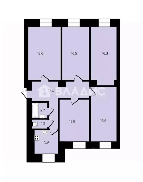 5-к кв. Санкт-Петербург Большая Монетная ул., 31-33 (103.0 м) - Фото 1