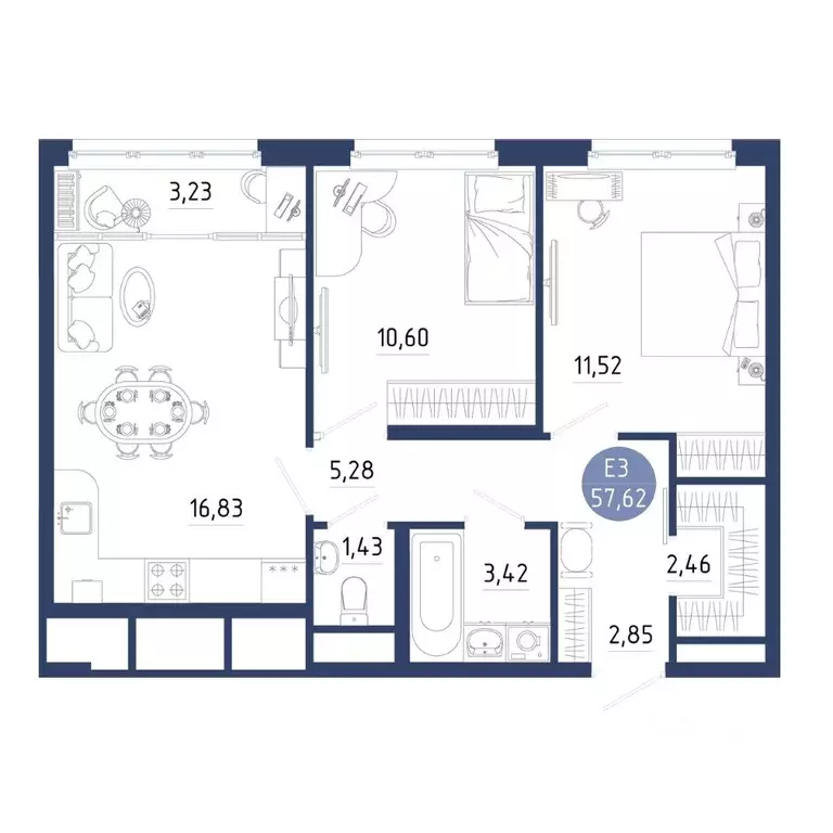 2-к кв. Рязанская область, Рязанский муниципальный округ, с. Дядьково ... - Фото 1