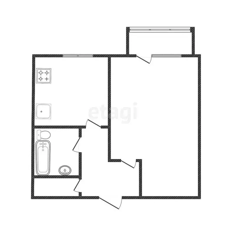1-комнатная квартира: Белгород, улица Губкина, 45 (36.4 м) - Фото 2
