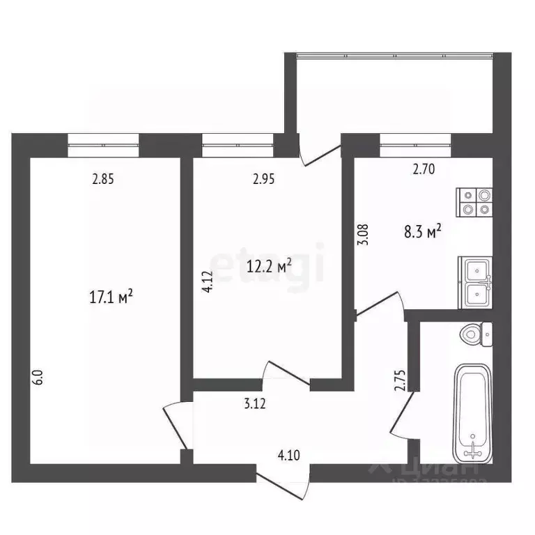 2-к кв. Вологодская область, Вологда Молодежная ул., 15 (52.0 м) - Фото 2