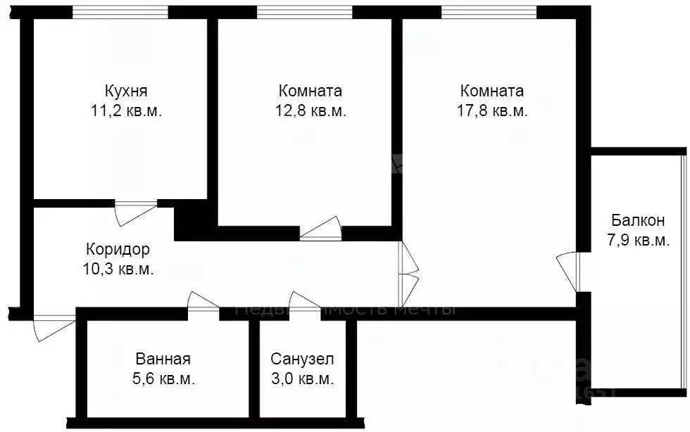 2-к кв. Московская область, Подольск Львовский мкр, ул. Московская, 1В ... - Фото 1