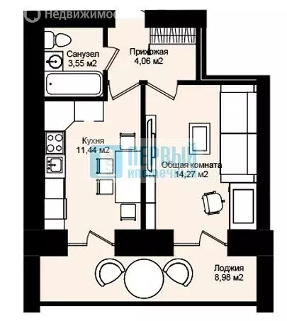 1-комнатная квартира: Йошкар-Ола, Сернурский тракт, 8 (42.3 м) - Фото 1