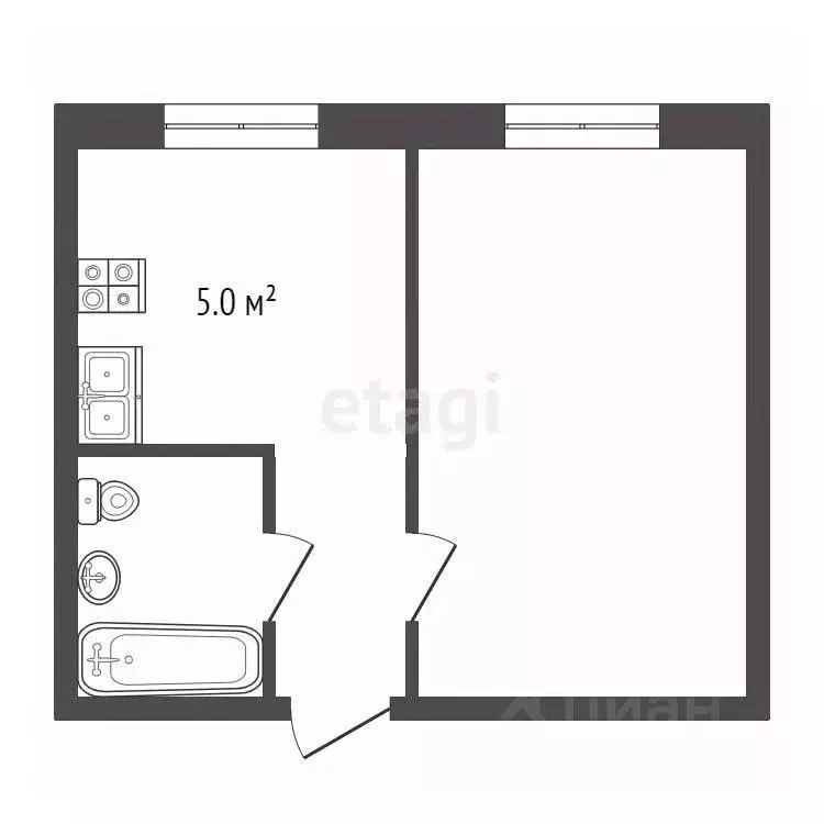 1-к кв. Татарстан, Альметьевск ул. Кирова, 38 (20.0 м) - Фото 2