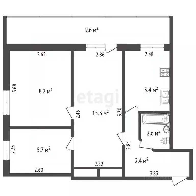 3-к кв. Крым, Евпатория ул. Тимирязева, 30 (44.7 м) - Фото 2