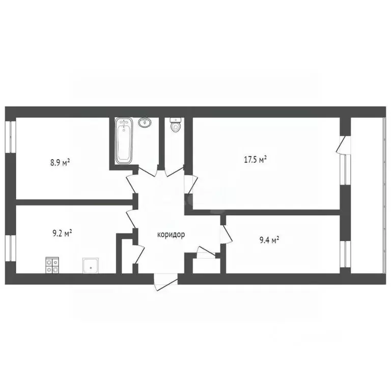 3-к кв. Свердловская область, Нижний Тагил ул. Щорса, 20 (57.2 м) - Фото 1