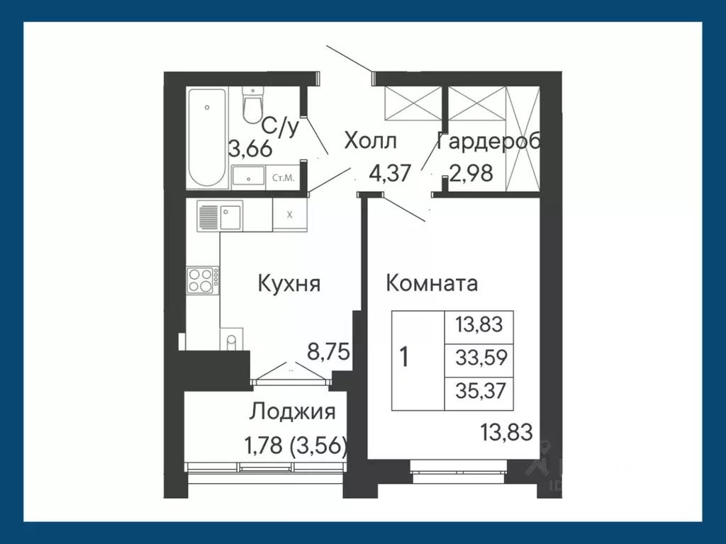 1-к кв. Ростовская область, Ростов-на-Дону Ривьера жилой квартал,  ... - Фото 1