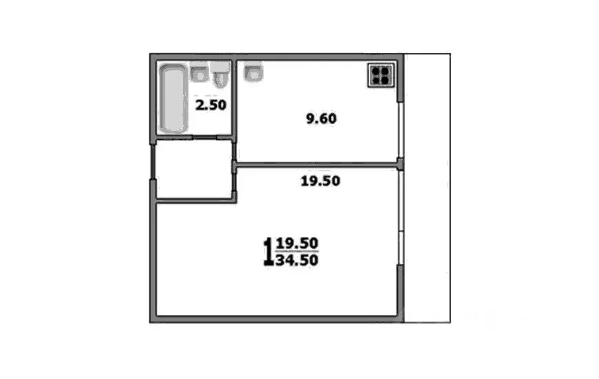 1-к кв. Москва Бирюлевская ул., 58К3 (34.8 м) - Фото 2