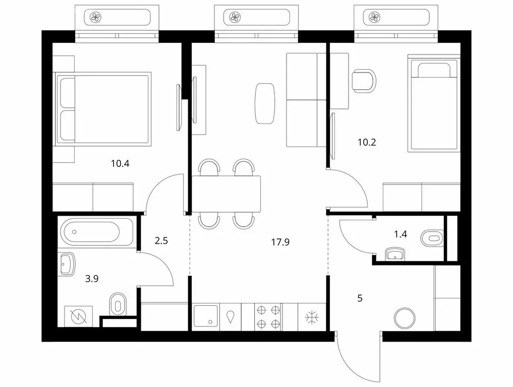 2-комнатная квартира: Боброво, ЖК Восточное Бутово, 48 (51.3 м) - Фото 1