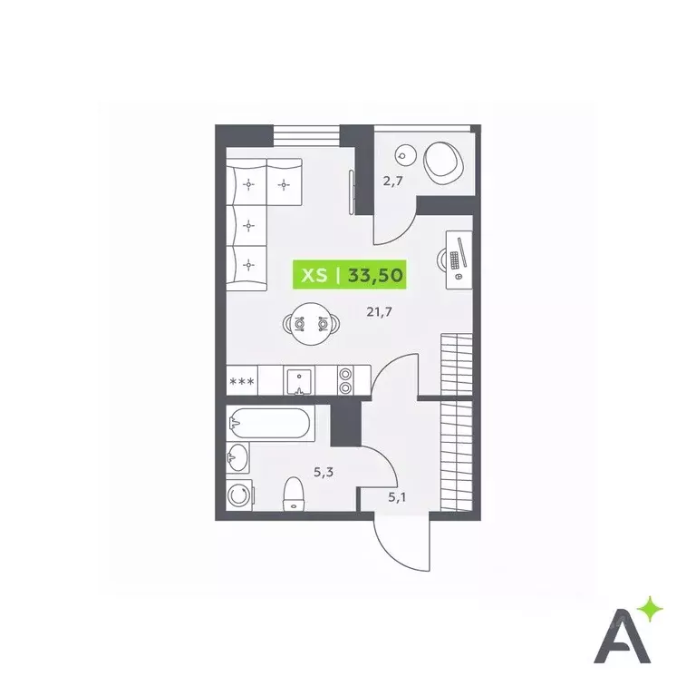 Студия Санкт-Петербург бул. Головнина, 6к1 (33.5 м) - Фото 0