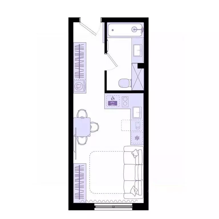 1-к кв. Приморский край, Владивосток Днепровская ул., 25к5 (23.6 м) - Фото 2