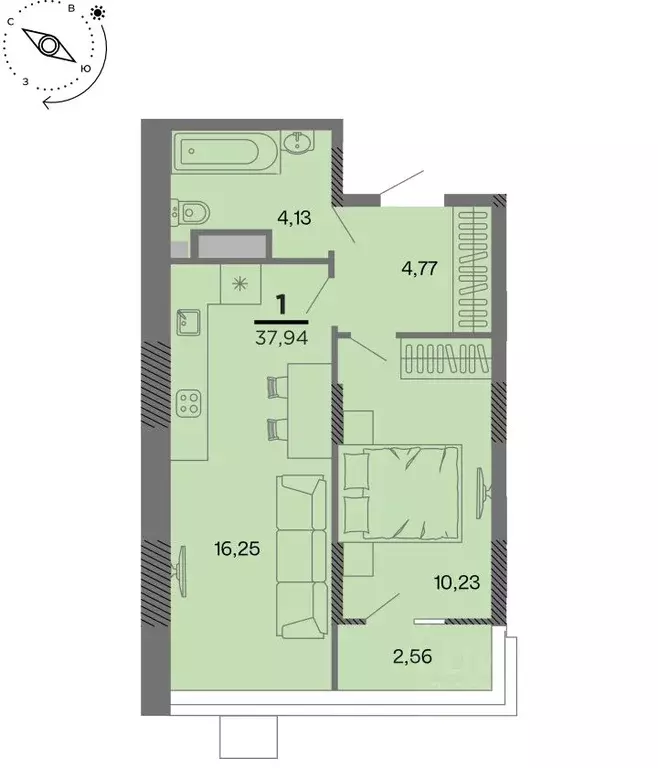 1-к кв. Рязанская область, Рязань Метропарк тер., Метропарк жилой ... - Фото 1