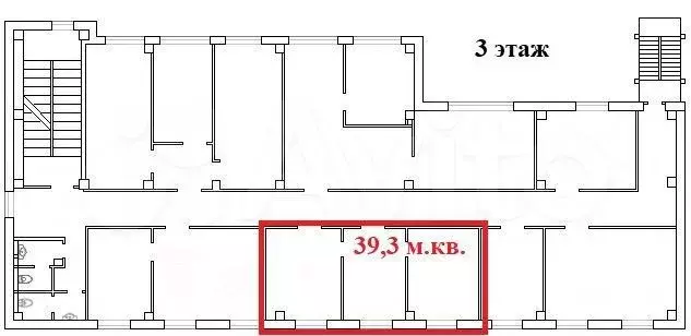 Офис, кабинетная система, 39.3 м - Фото 0