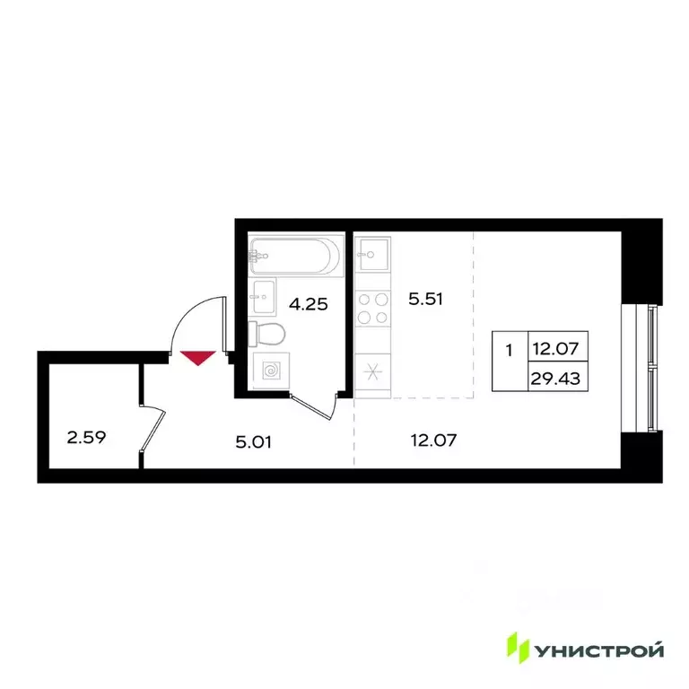 1-к кв. Пермский край, Пермь ДКЖ мкр, Уникум на Энгельса жилой ... - Фото 1