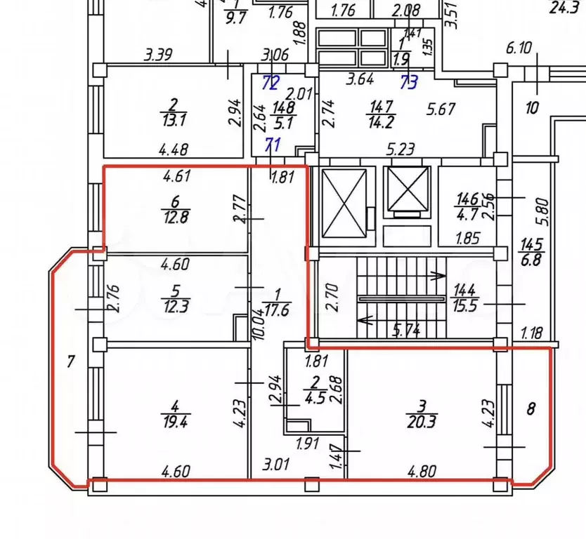 3-к. квартира, 100 м, 8/11 эт. - Фото 0