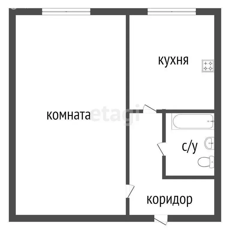 1-комнатная квартира: Курган, улица Томина, 105 (29.9 м) - Фото 1