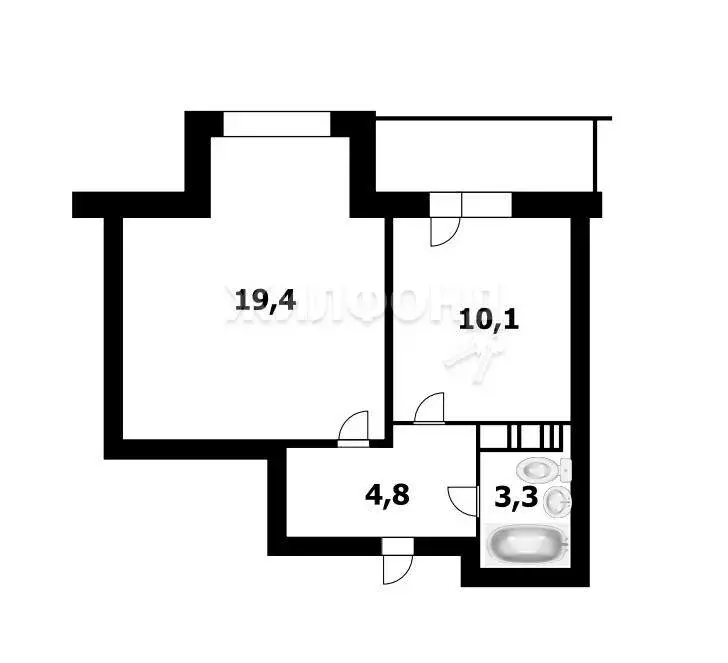 1-комнатная квартира: Новосибирск, улица Добролюбова, 162/1 (37.6 м) - Фото 0