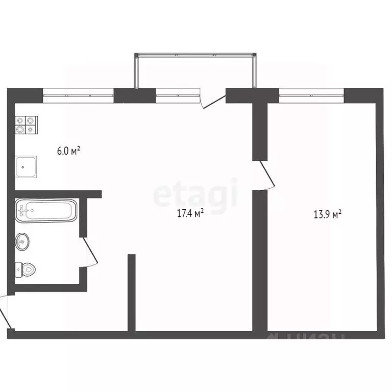 2-к кв. Хабаровский край, Комсомольск-на-Амуре Дружба мкр, 1 (36.0 м) - Фото 2