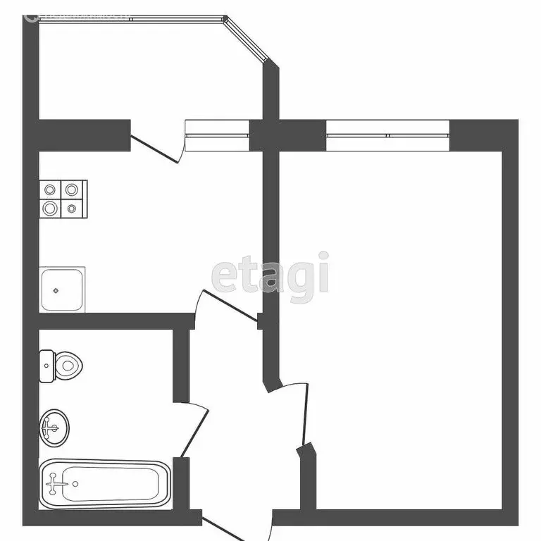 1-комнатная квартира: Ростов-на-Дону, улица Ларина, 45с2 (48 м) - Фото 1