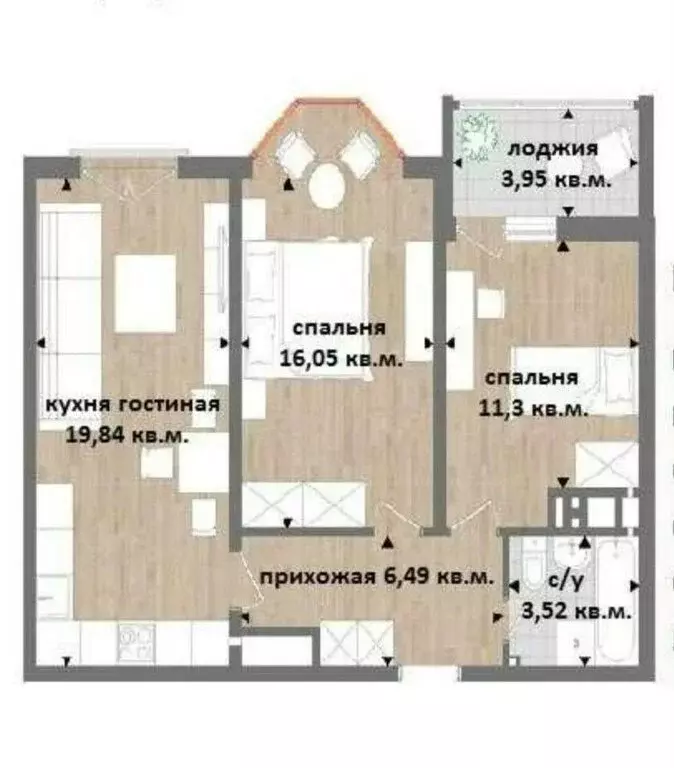 2-комнатная квартира: Анапа, Супсехское шоссе, 39к11 (62 м) - Фото 0