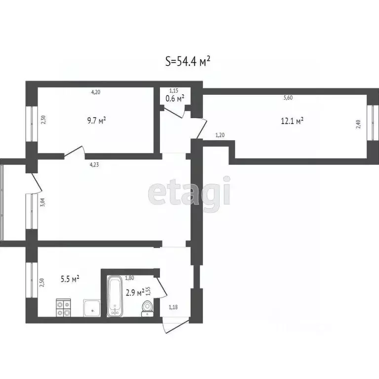 3-к кв. Алтайский край, Бийск ул. Льнокомбинат, 15В (55.4 м) - Фото 1