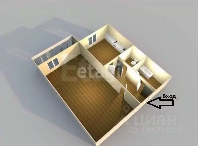 1-к кв. Сахалинская область, Долинский городской округ, с. Быков ул. ... - Фото 2