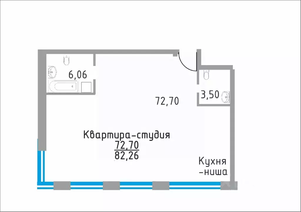 3-к кв. Самарская область, Самара ул. Ново-Садовая (дублер) (82.26 м) - Фото 0