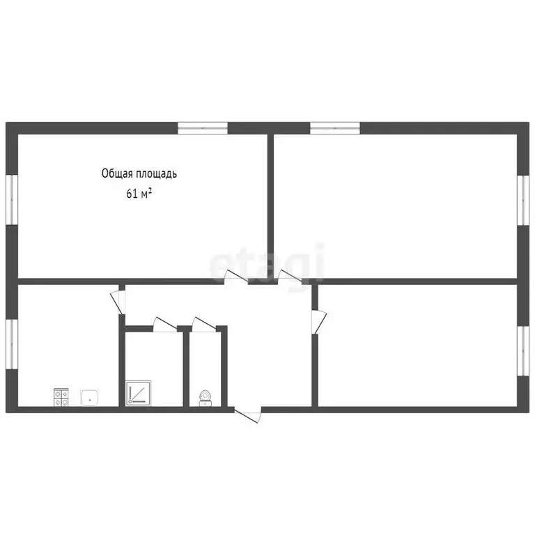 3-комнатная квартира: Междуреченск, улица Пушкина, 23 (61 м) - Фото 0