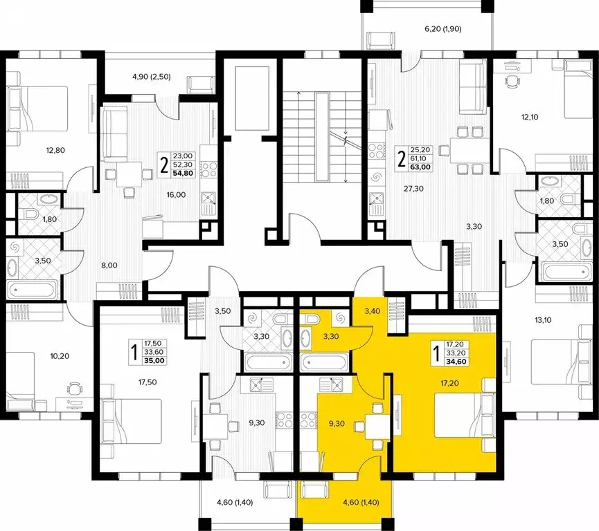 1-комнатная квартира: Сукко, жилой комплекс Кипарис (34.6 м) - Фото 1