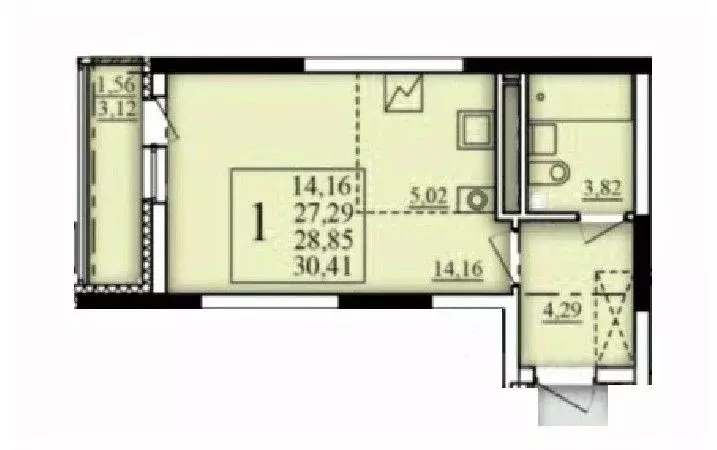 1-к кв. Башкортостан, Уфа Затон-Восточный жилрайон, Паруса жилой ... - Фото 1