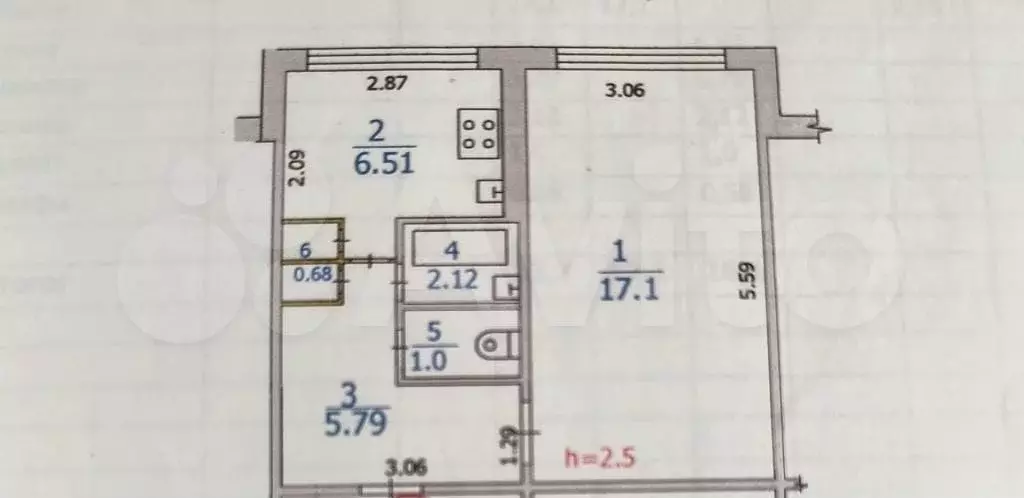 1-к. квартира, 34 м, 1/5 эт. - Фото 0