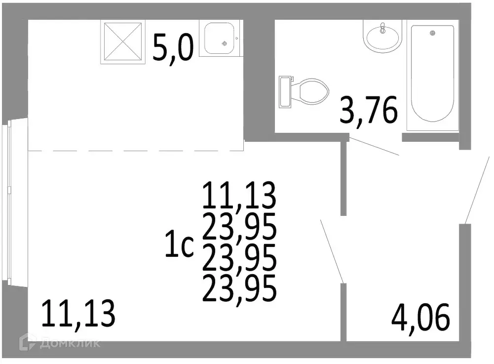 Продаётся квартира-студия, 23.95 м - Фото 0