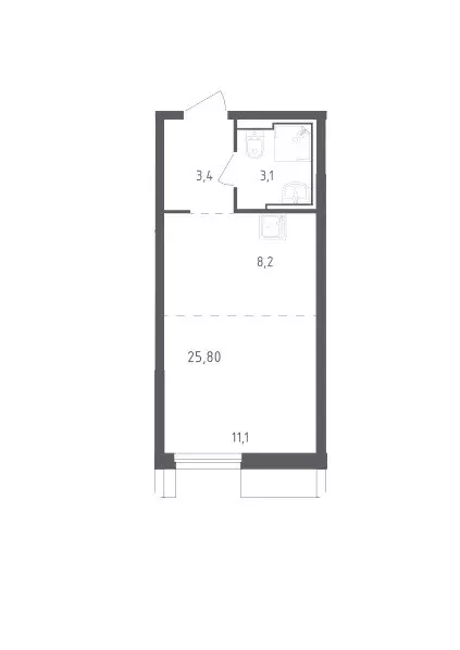 Продаётся квартира-студия, 25.8 м - Фото 0