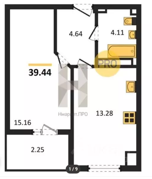 1-к кв. Крым, Симферополь ул. Батурина, 103 (39.44 м) - Фото 1