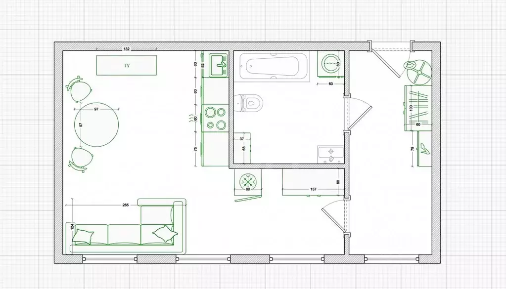 Студия Санкт-Петербург Старо-Петергофский просп., 14 (35.0 м) - Фото 2