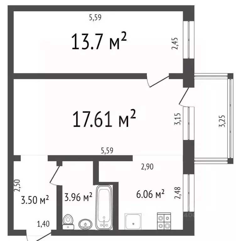2-к кв. Ульяновская область, Ульяновск Ипподромная ул., 4В (50.7 м) - Фото 2