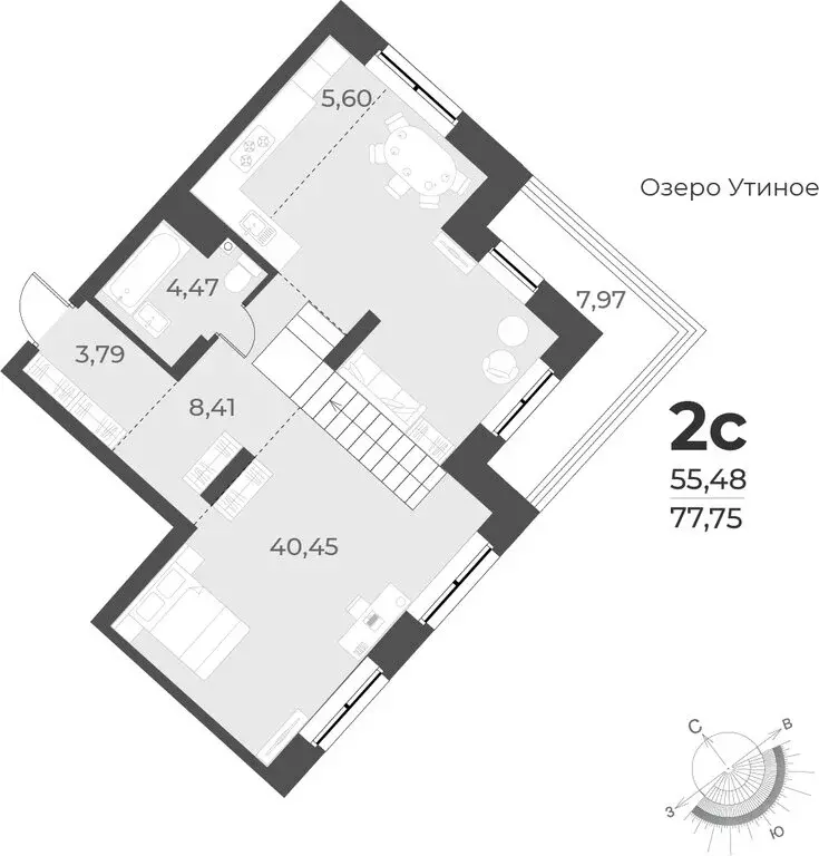 2-комнатная квартира: Новосибирск, улица Лобачевского, 51/1 (77.8 м) - Фото 0