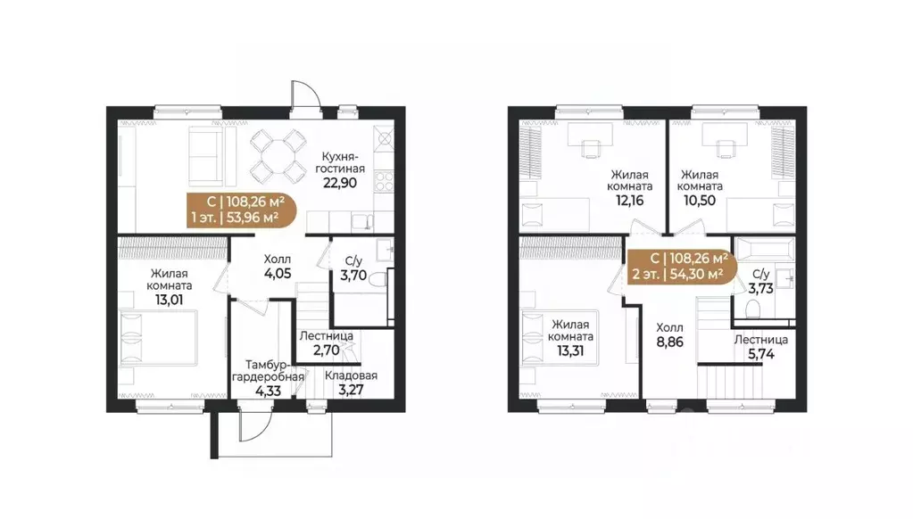 Таунхаус в Ленинградская область, Всеволожск ш. Южное (108 м) - Фото 1