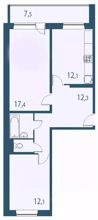 2-к кв. Новосибирская область, Новосибирск Междуреченская ул., 9/2 ... - Фото 0