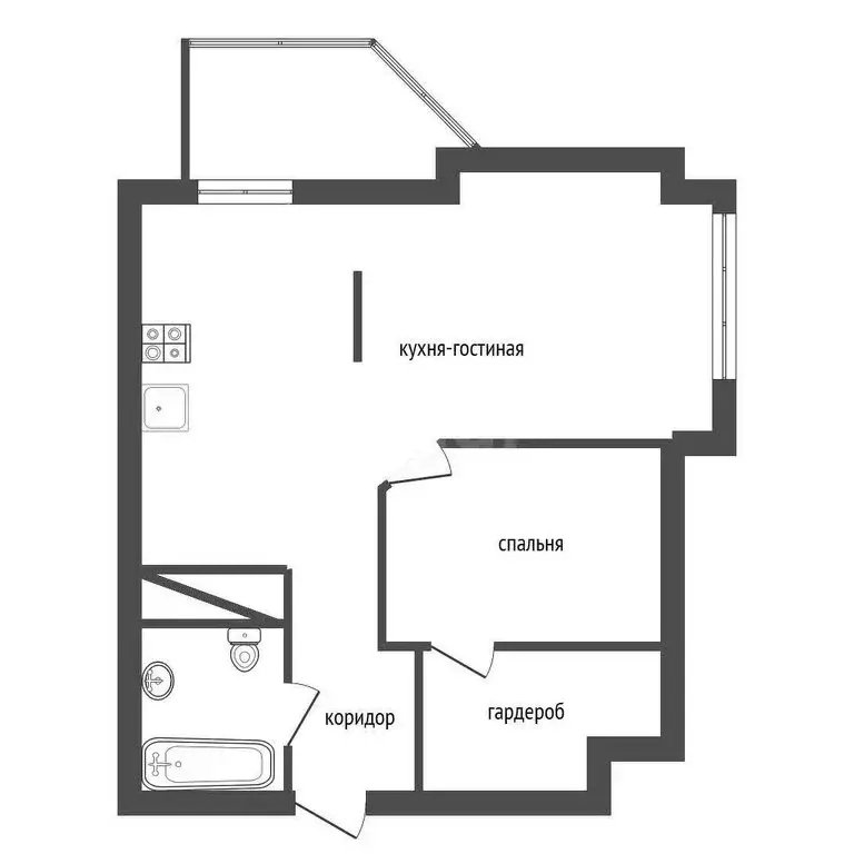 1-комнатная квартира: Воронеж, улица Перевёрткина, 1/12 (50 м) - Фото 1