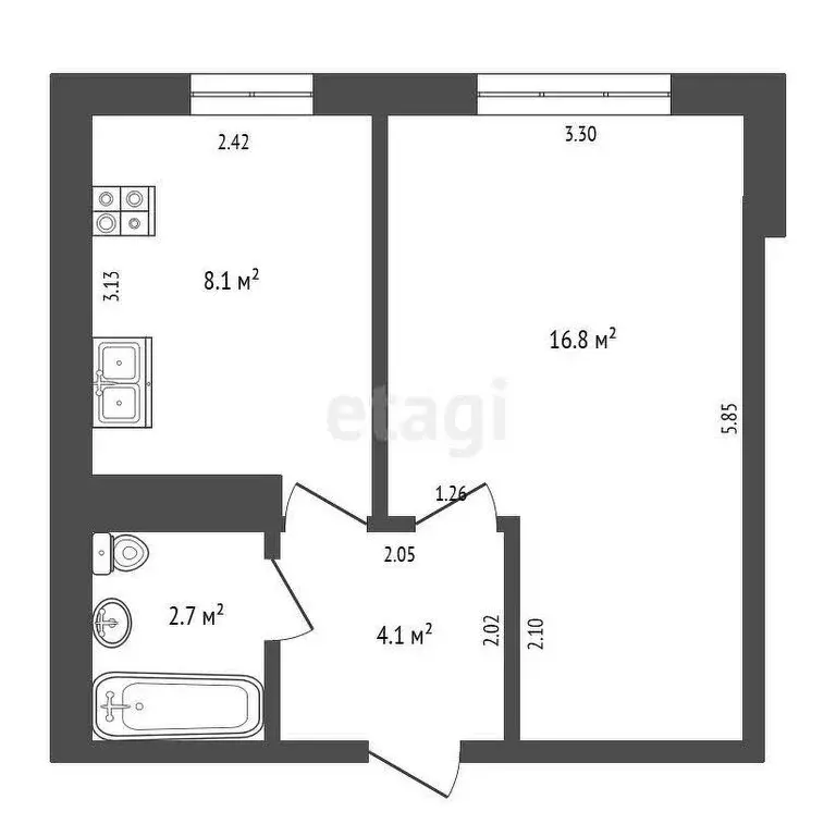 1-комнатная квартира: Тольятти, улица Фрунзе, 9 (31.4 м) - Фото 0