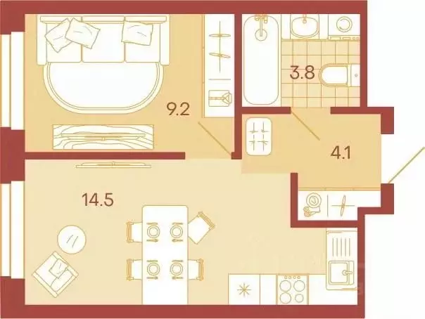 1-к кв. Пензенская область, Пенза ул. Минская, 25 (31.6 м) - Фото 0