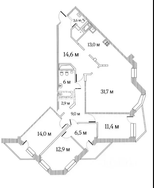 4-к кв. Москва ул. Островитянова, 4 (131.1 м) - Фото 2
