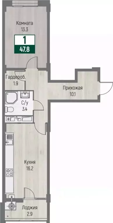 1-к кв. Ставропольский край, Ставрополь №31 мкр, Дубровский жилой ... - Фото 1