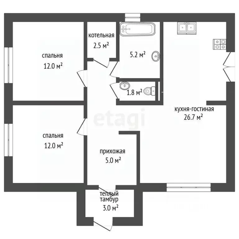 Дом в Тюменская область, Тюменский муниципальный округ, с. Каменка, ... - Фото 1